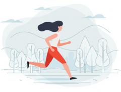 Illustration of woman jogging.